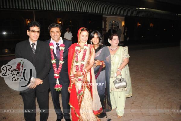 Jeetendra, Shobha and Ekta Kapoor at Sameer Soni and Neelam Kothari's wedding ceremony