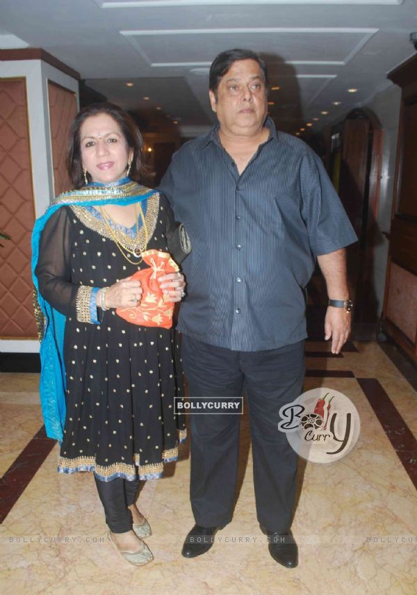 David Dhawan with his wife in Sameer Soni and Neelam's wedding reception