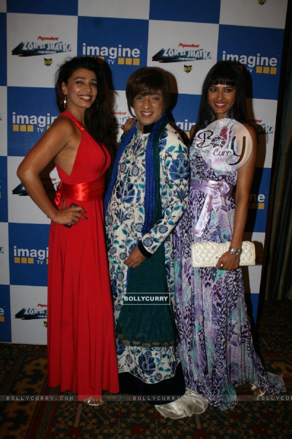 Rohit Verma, Mink Brar and Priyadarshani Singh at 'Zor Ka Jhatka' bash at JW Marriott Hotel in Mumba