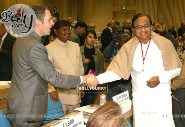 Home Minister P. Chidambaram with J&K CM Omar Abdullah at the Chief Ministers  Conference, in New Delhi on Tuesday 1 Feb 2011. .