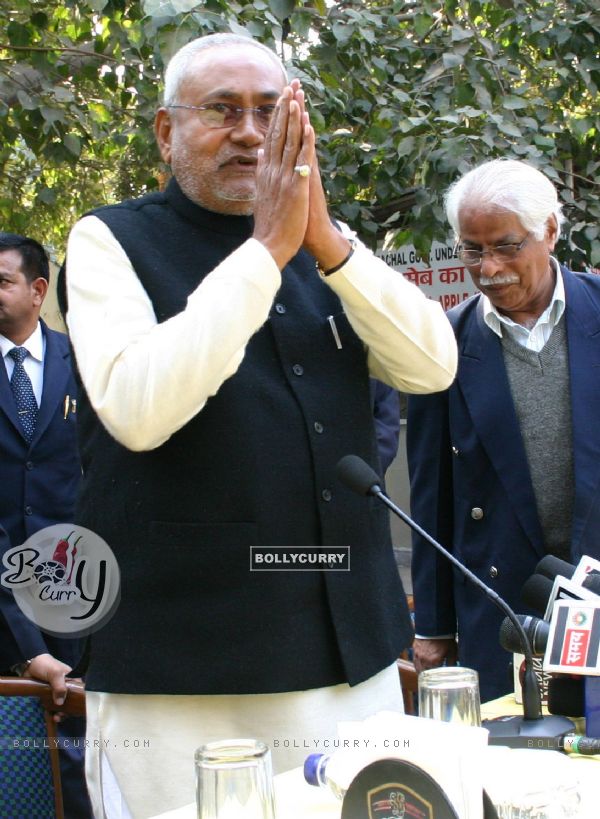 Bihar Chief Minister Nitish Kumar at a press conference in New Delhi on Wed 2 Feb 2011. .