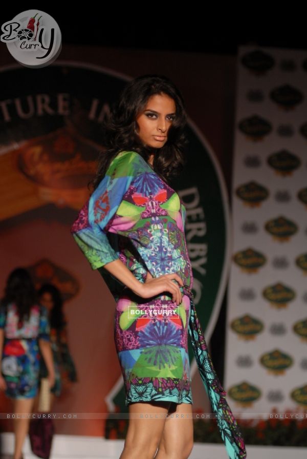 Models on the ramp at Signature Derby press meet with fashion show at the Mahalaxmi Race Course