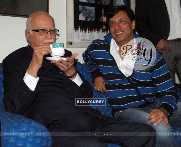 Shri L.K. Advani and  Madhur Bhandarkar at a special screening of film 'Dil Toh Baccha Hai Ji' in Delhi on 3 Feb 2011. .