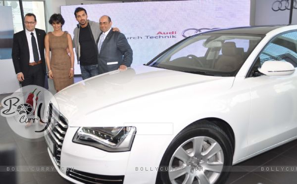John Abraham and Gul Panag at a promotional event of Audi in New Delhi. .