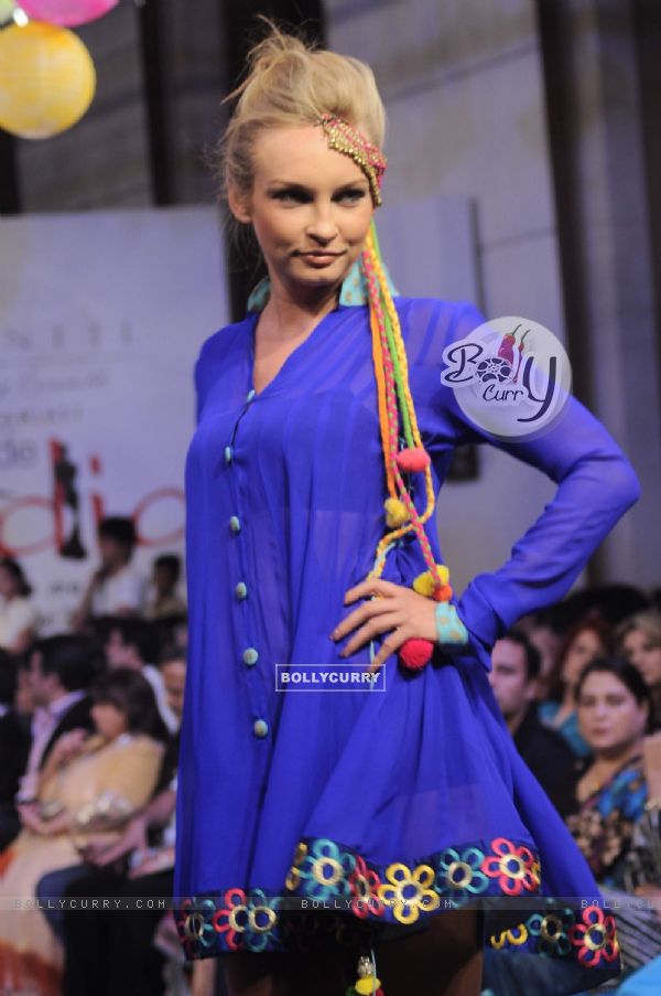 Model at Gitanjali Tour De India fashion  show at Trident. .