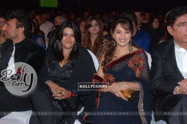 Madhuri Dixit and Ekta Kapoor at Stardust awards 2011 at Bandra. .
