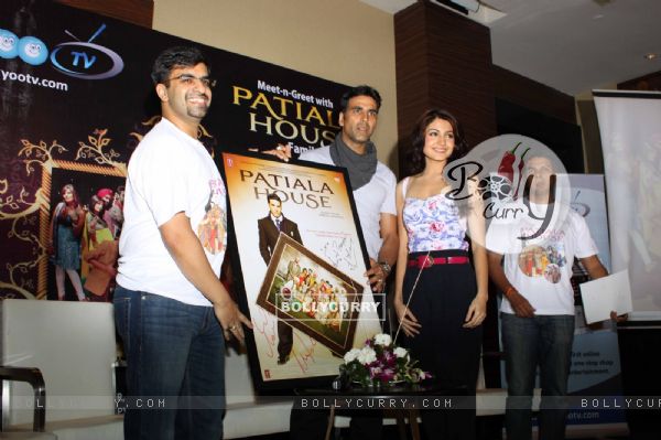 Akshay Kumar and Anushka Sharma promote their film Patiala House at the Nyoo TV event at Novotel