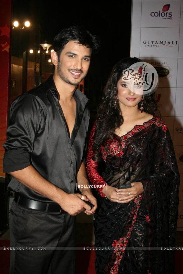 Ankita and Sushant at Global Indian film and Television awards at Yash Raj studios in Mumbai