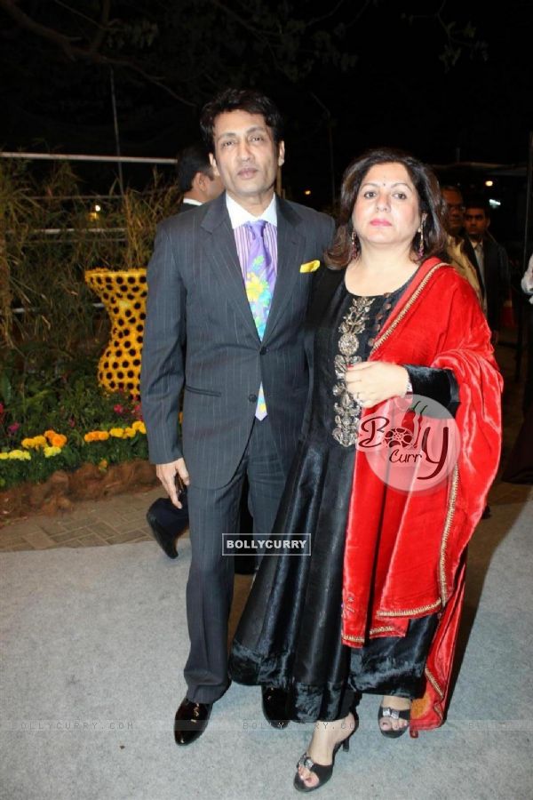 Shekhar Suman with wife at Videocons Venuegopal Dhoots Daughter Marriage