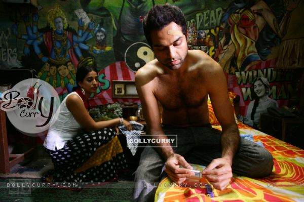 Abhay Deol and Mahie Gill in Dev D
