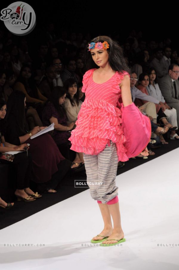 Model at the Day 1 of Lakme Fashion Week. .