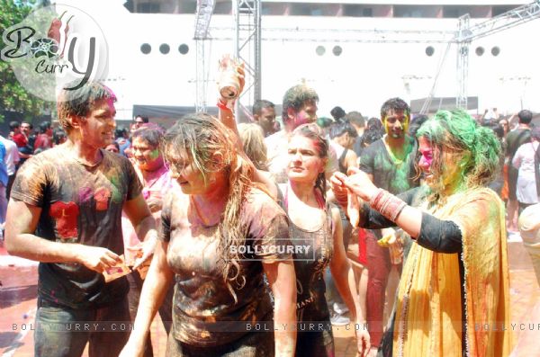 Sachin and Juhi Parmar at Zoom Holi Party in Tulip star