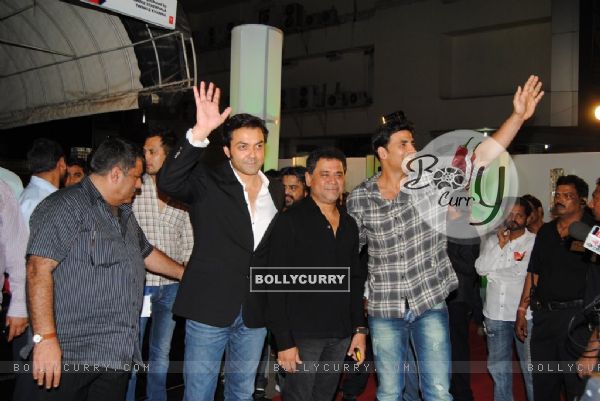 Anees Bazmee with Akshay and Bobby at Premiere of Thank You movie at Chandan, Juhu, Mumbai (129294)