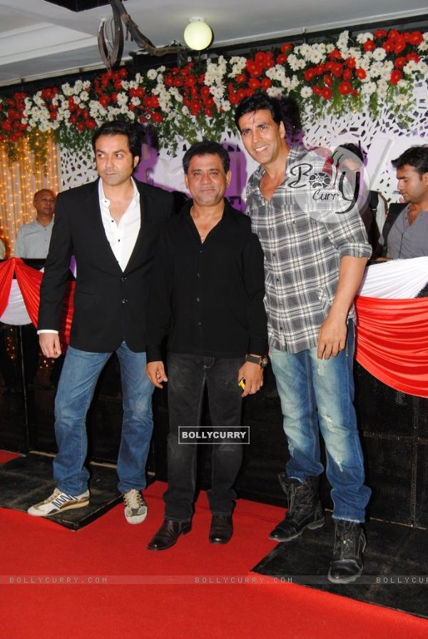 Akshay and Bobby with Anees Bazmee at Premiere of Thank You movie at Chandan, Juhu, Mumbai (129296)
