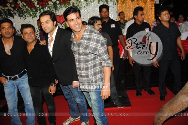 Anees Bazmee with Akshay, Sunil and Bobby at Premiere of Thank You movie at Chandan, Juhu, Mumbai (129302)