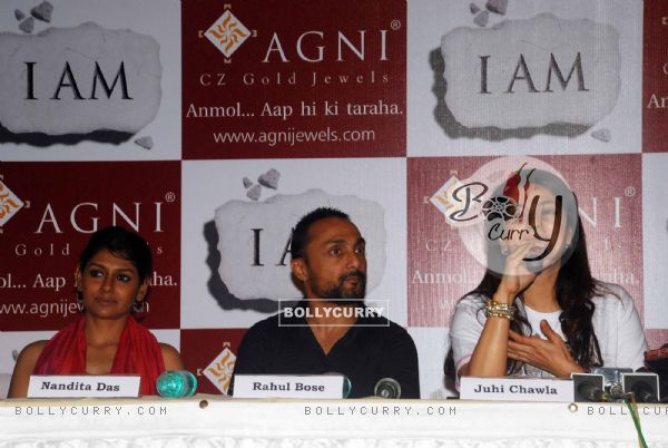 Juhi Chawla, Rahul Bose & Nandita Das grace I AM media meet at Sea Princess, Juhu, Mumbai. .