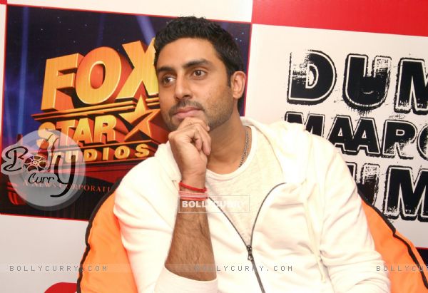 Abhishek Bachchan at Reliance Digital store to promote his film  "Dum Maro Dum'', in New Delhi
