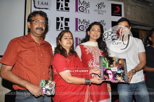 Juhi Chawla and Sanjay Suri at music launch of film 'I Am' (130672)
