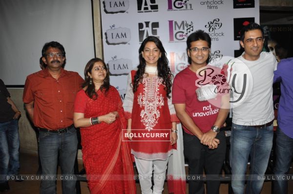 Juhi Chawla and Sanjay Suri at music launch of film 'I Am' (130676)