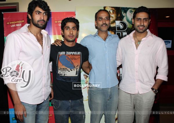 Abhishek, Prateik and Rana Daggubati at special screening of movie 'Dum Maaro Dum' at PVR Juhu