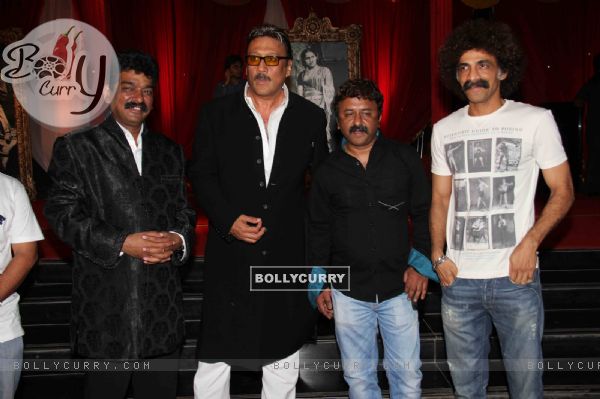 Makrand Deshpande and Jackie Shroff at premiere of movie 'Balghandarva'
