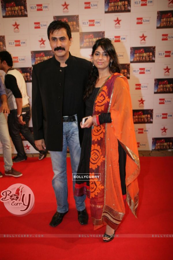 Jiten Lalwani with wife at Big Television Awards at YashRaj Studios