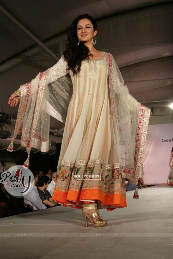 Tisca Chopra walk the ramp for Shaina NC and Manish Malhotra at the Pidilite-CPAA charity fashion sh