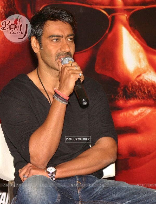 Ajay Devgan at a press meet to promote his film "Singham", in New Delhi