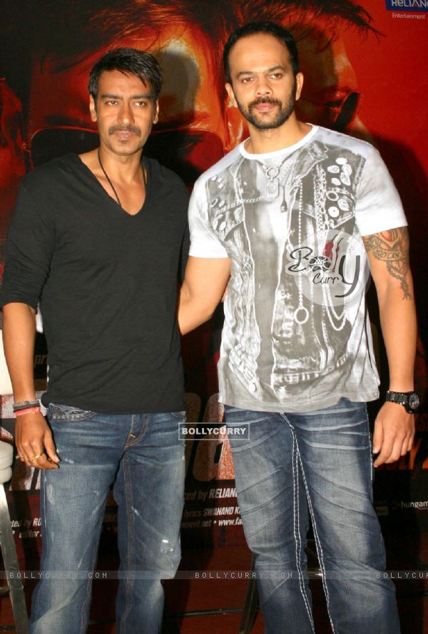 Ajay Devgan and Rohit Shetty at press meet to promote their film "Singham", in New Delhi (147106)