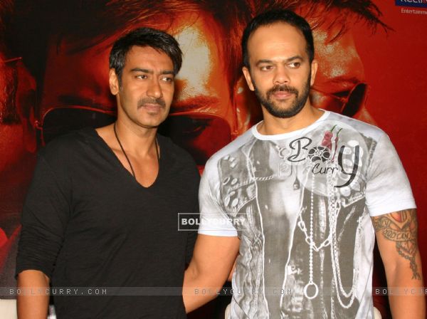 Ajay Devgan and Rohit Shetty at press meet to promote their film "Singham", in New Delhi (147107)