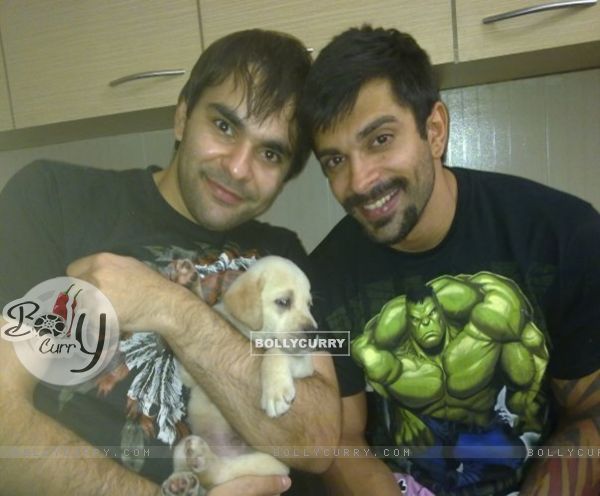 Karan Singh Grover with his brother Ishmeet & his dog Breezer