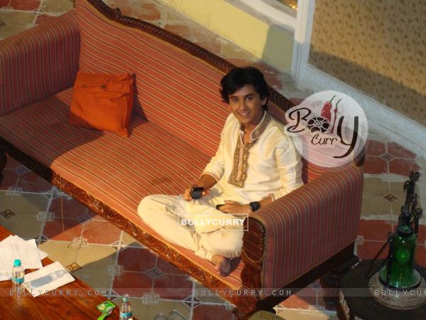 Meghan Jadhav on the sets of Saas Bina Sasural