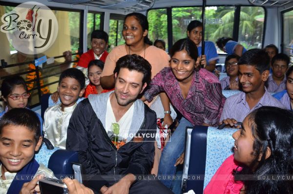 Hrithik Roshan donates Bus to Dilkush School in Juhu