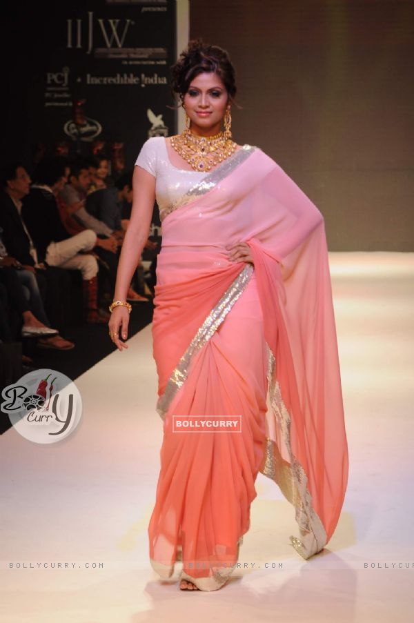 Models walk on the ramp for Manubhai Gems at IIJW 2011 show day 3. .