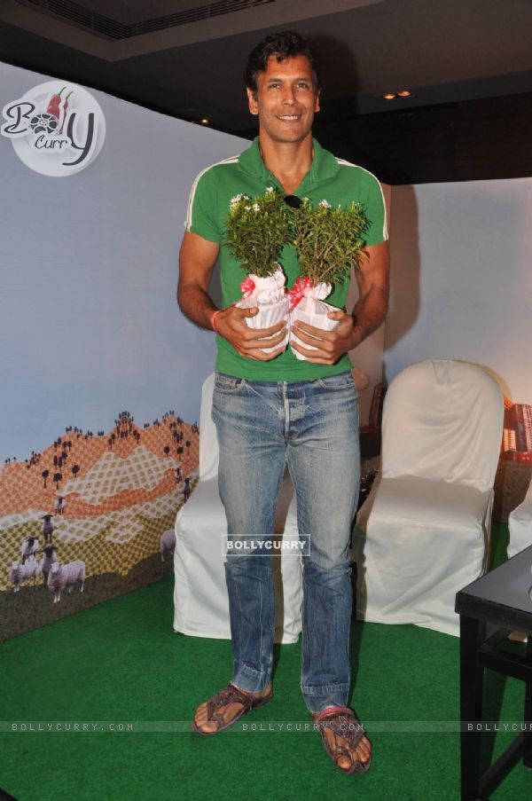 Milind Soman at Suzlon's new brand campaign for cleaner air at trident. .