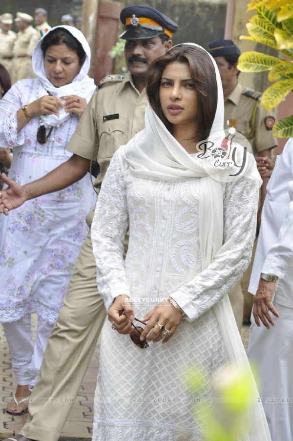 Priyanka Chopra at late actor Shammi Kapoor's funeral in Mumbai. .