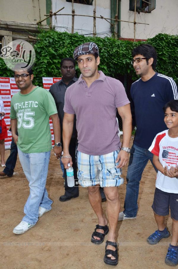 Salman Khan at Men's Health Friendly Soccer match with celeb dads and kids at Stanslauss School. .