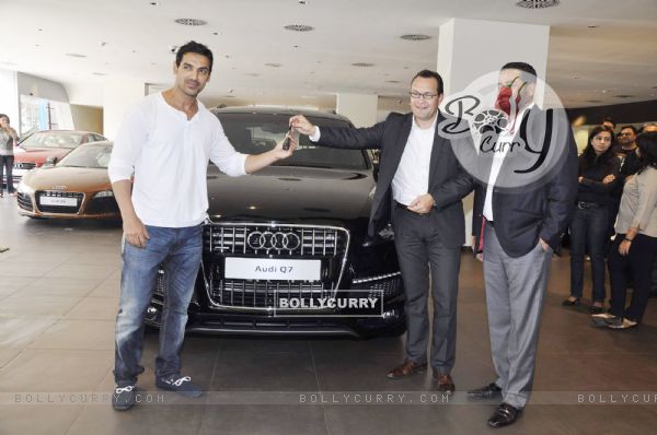 John Abraham gets his new Audi Q7 at Audi west, Mumbai. .