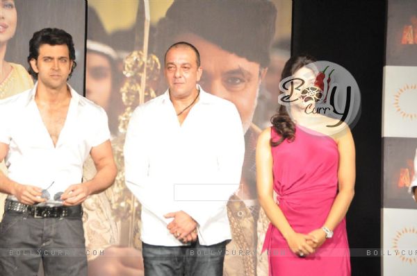 Hrithik Roshan, Sanjay Dutt and Priyanka Chopra at 'Agneepath' trailer launch event at JW.Mariott