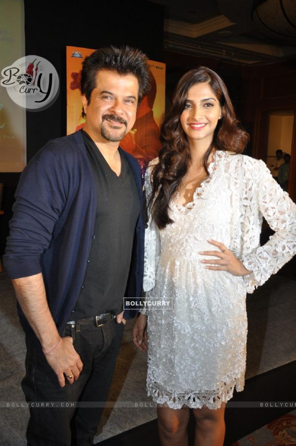 Anil and Sonam Kapoor at Music success party of film 'Mausam' at Hotel JW Marriott in Juhu, Mumbai