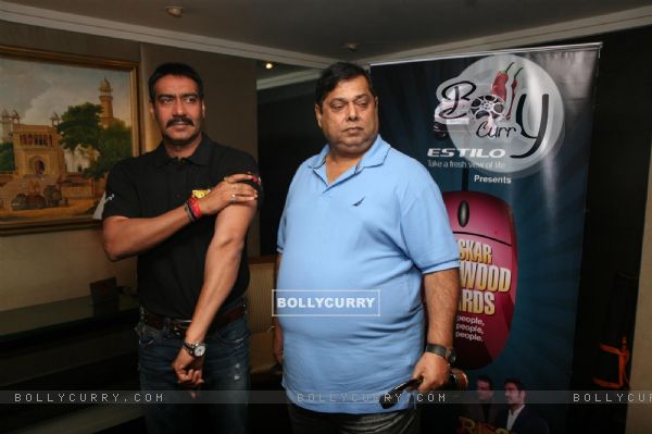 Ajay Devgn and David Dhawan at Film 'Rascals' music launch at Hotel Leela in Mumbai