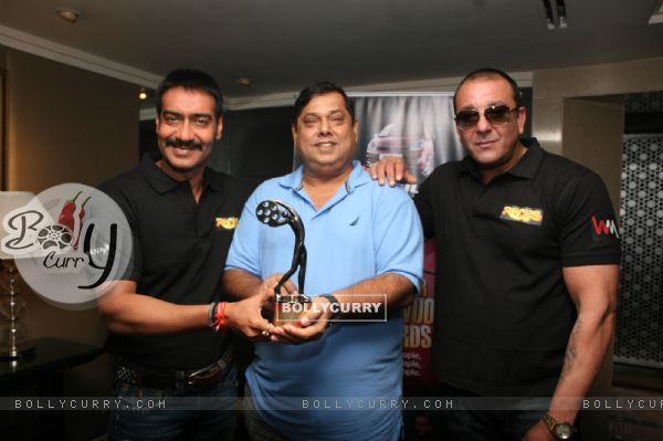 Ajay Devgn, Sanjay Dutt and David Dhawan at Film 'Rascals' unveil the Bhaskar Bollywood Awards (159674)