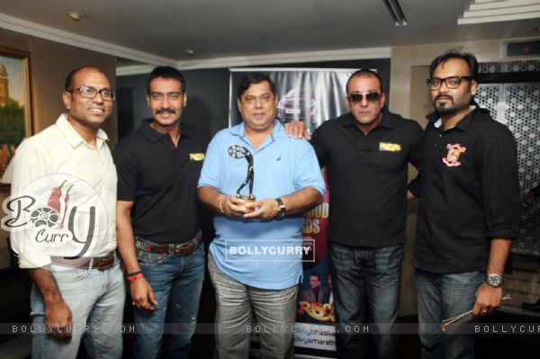 Ajay Devgn, Sanjay Dutt and David Dhawan at Film 'Rascals' unveil the Bhaskar Bollywood Awards (159676)