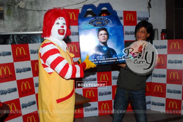 Shah Rukh Khan during the launch of McDonalds Happy Meal contest for his  film promotion 'Ra.One' in Mumbai