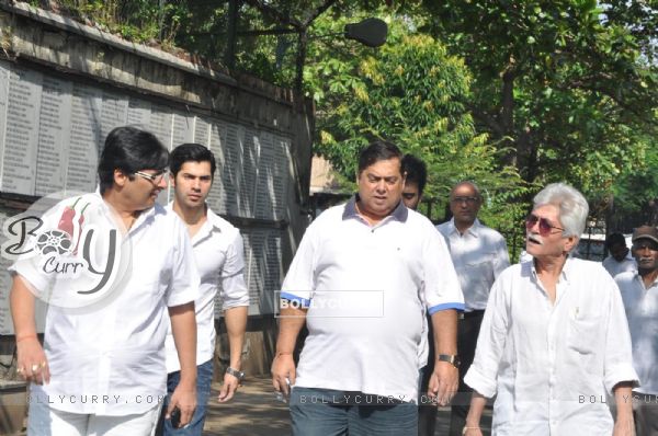 David Dhawan at Producer Surinder Kapoor funeral at Vile Parle in Mumbai
