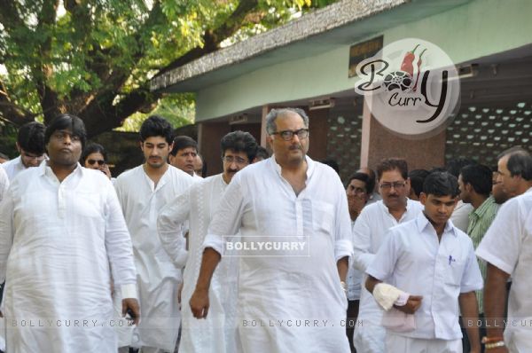 Boney Kapoor at Producer Surinder Kapoor funeral at Vile Parle in Mumbai