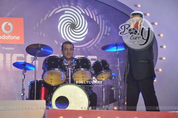 Salman Khan with Sanjay Dutt at Bigg Boss 5 launch