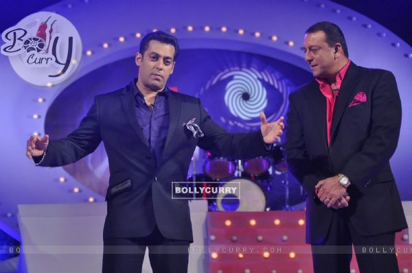 Salman Khan and Sanjay Dutt at Bigg Boss 5 launch