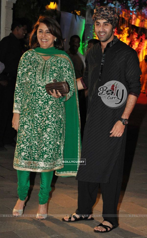 Neetu with son Ranbir grace Sanjay Dutt's Mata Ki Chowki in Bandra