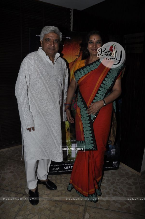 Javed Akhtar and Shabana Azmi at Success party of 'Force' movie